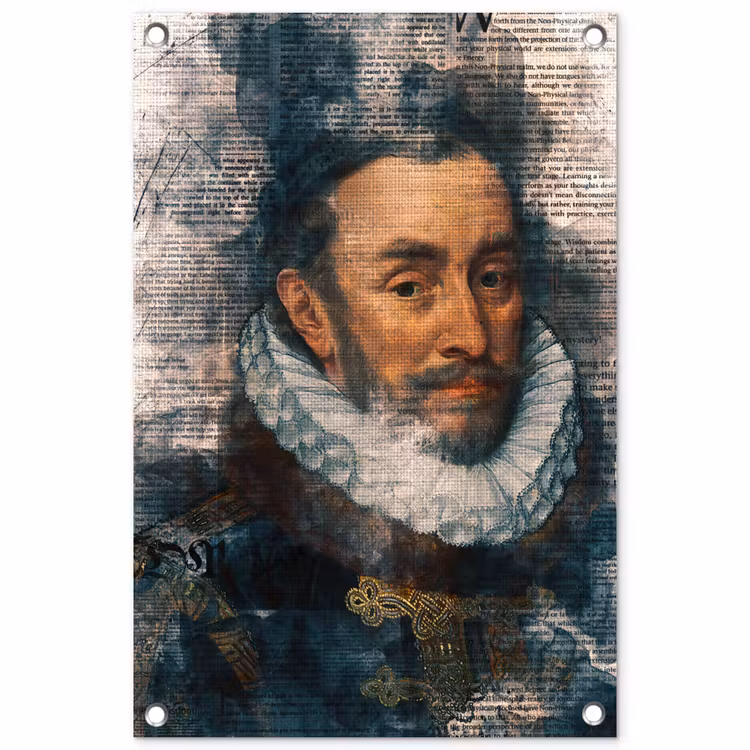 Willem van Oranje - Adriaen Thomasz - Krant tuinposter los doek klein -3d