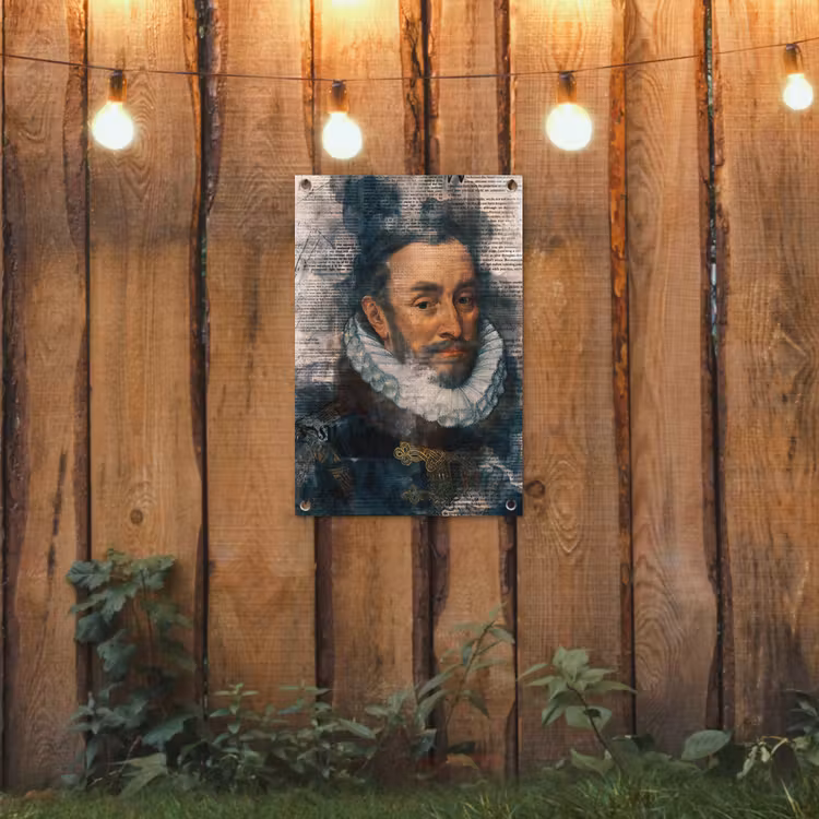Willem van Oranje - Adriaen Thomasz - Krant tuinposter los doek klein -sfeer1