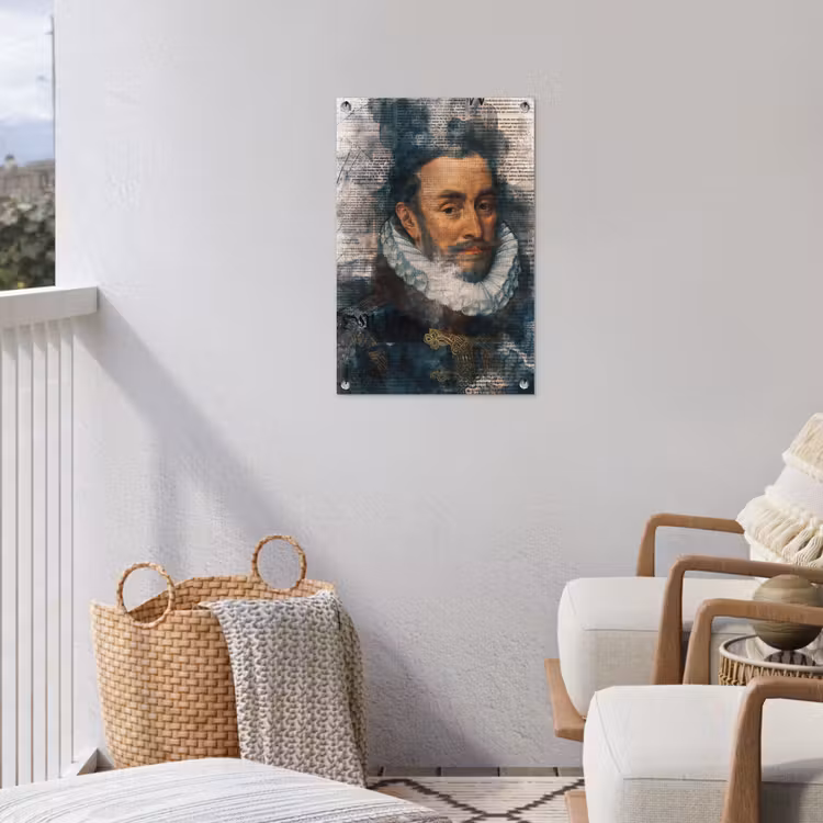 Willem van Oranje - Adriaen Thomasz - Krant tuinposter los doek klein -sfeer8