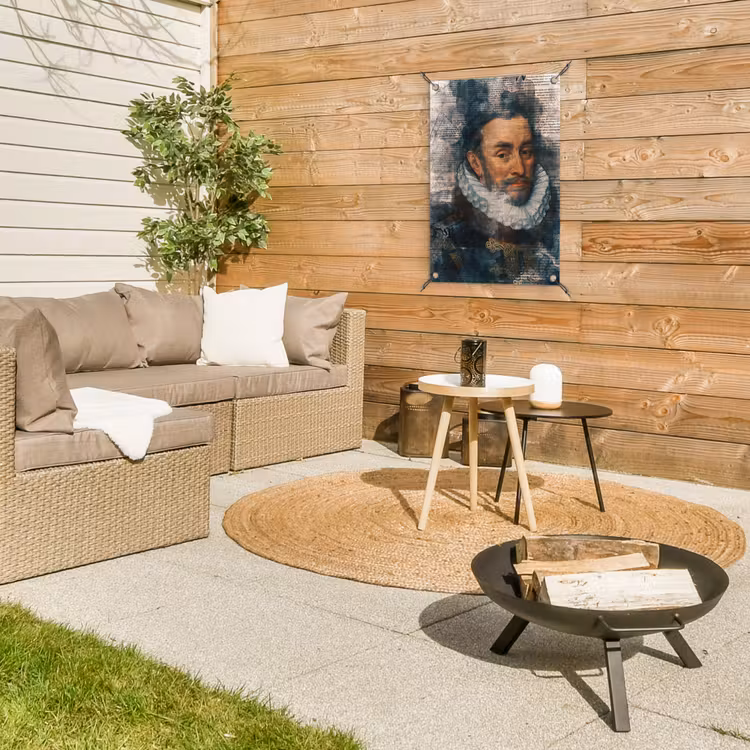 Willem van Oranje - Adriaen Thomasz - Krant tuinposter los doek klein -sfeer4
