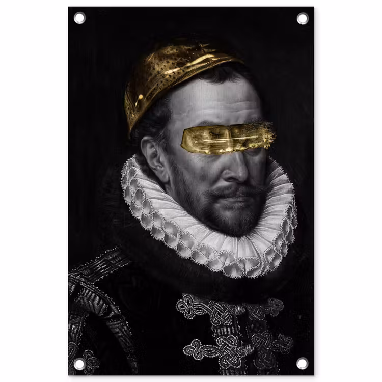 Willem van Oranje - Adriaen Thomasz - Zwart - Wit tuinposter los doek klein -3d