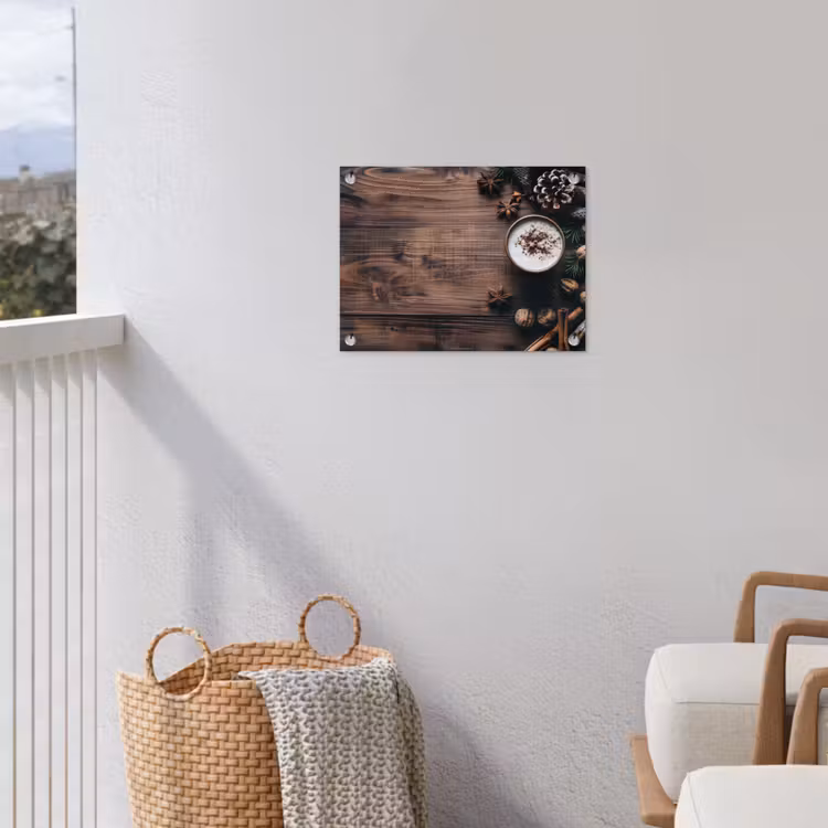 Winter - Houtlook - Stilleven tuinposter los doek klein -sfeer8
