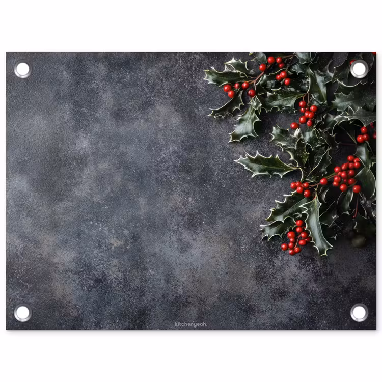 Winter - Hulst - Kerst - Beton tuinposter los doek klein -3d