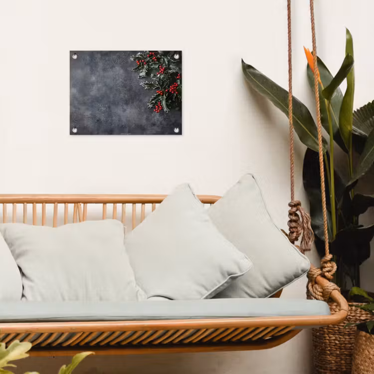 Winter - Hulst - Kerst - Beton tuinposter los doek klein -sfeer7