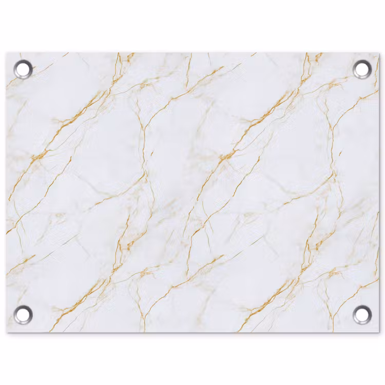 Wit - Marmer - Goud - Luxueus tuinposter los doek klein 239 -3d