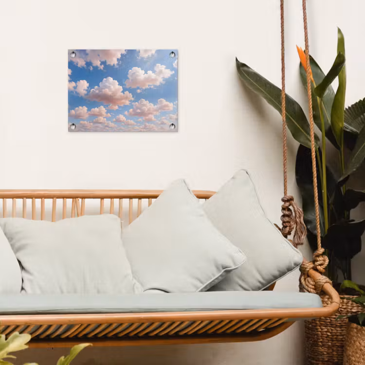 Wolken - Hemel - Natuur - Licht - Blauw tuinposter los doek klein -sfeer7