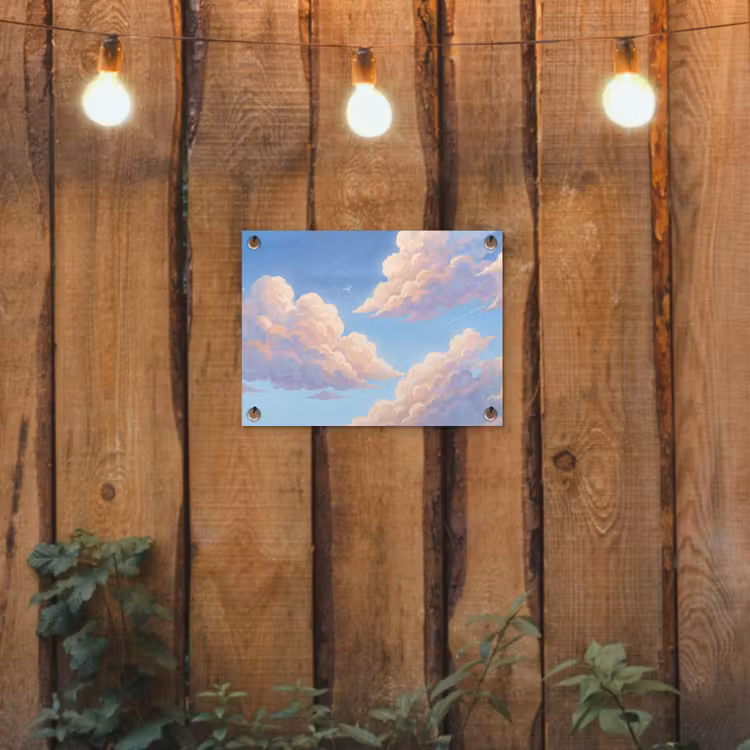 Wolken - Lucht - Natuur - Blauw tuinposter los doek klein -sfeer1