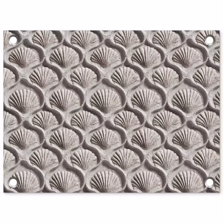 Zand - Schelpenvorm - Grijs tuinposter los doek klein 239 -3d