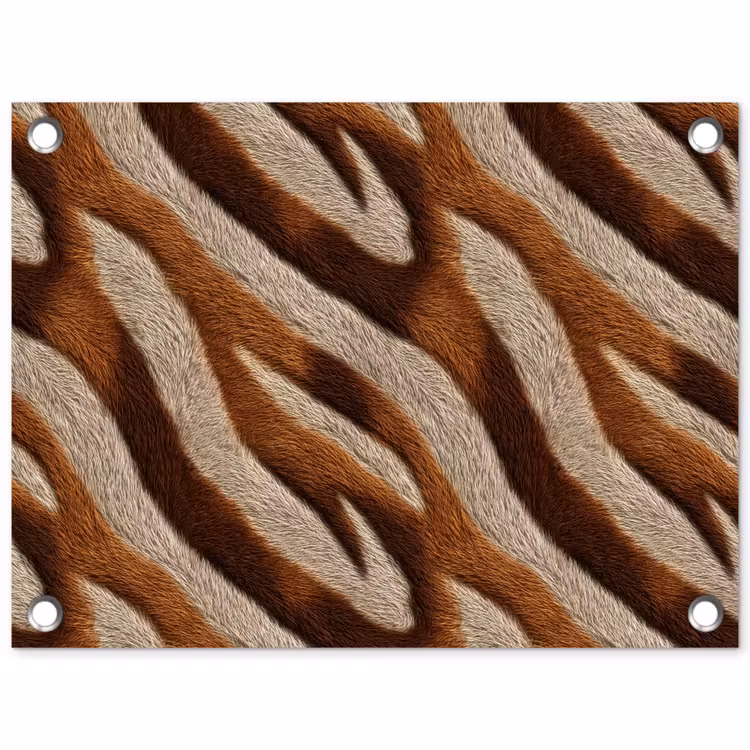 Zebra - Bruin - Patroon tuinposter los doek klein 239 -3d