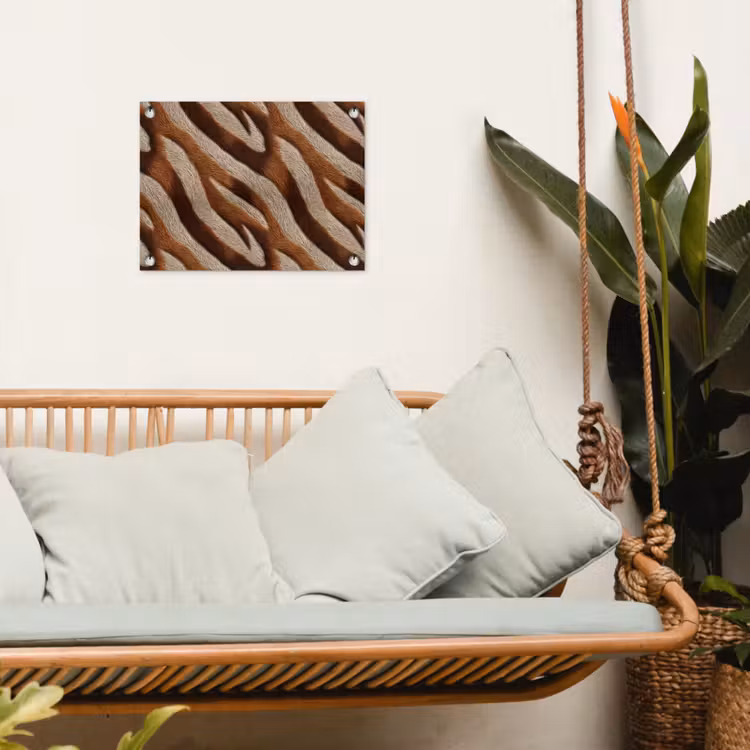 Zebra - Bruin - Patroon tuinposter los doek klein 239 -sfeer7