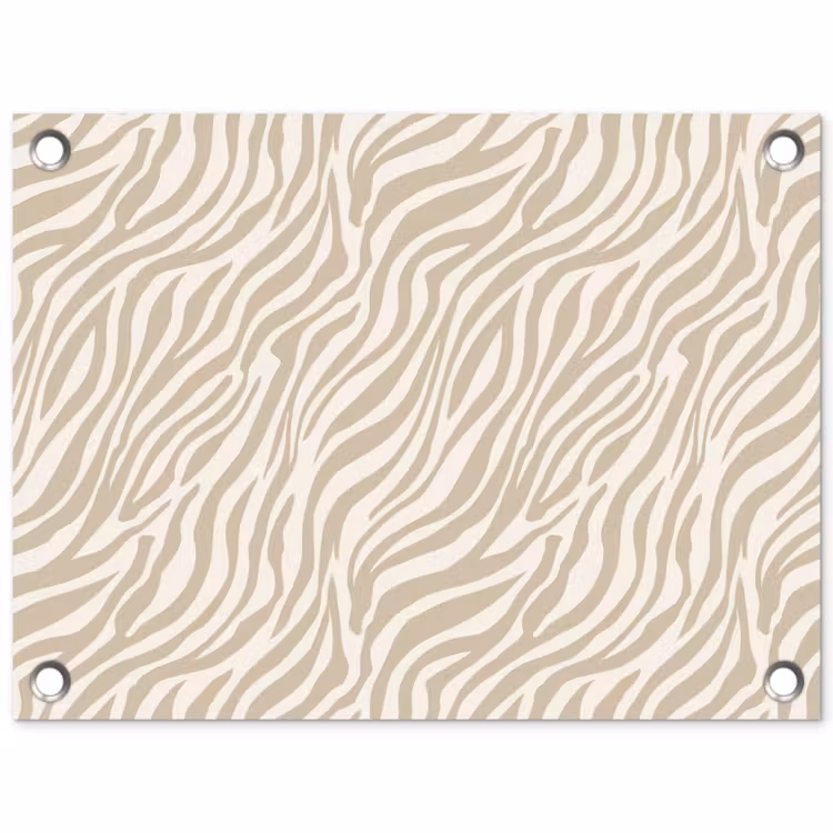 Zebra - Patroon - Beige tuinposter los doek klein 239 -3d