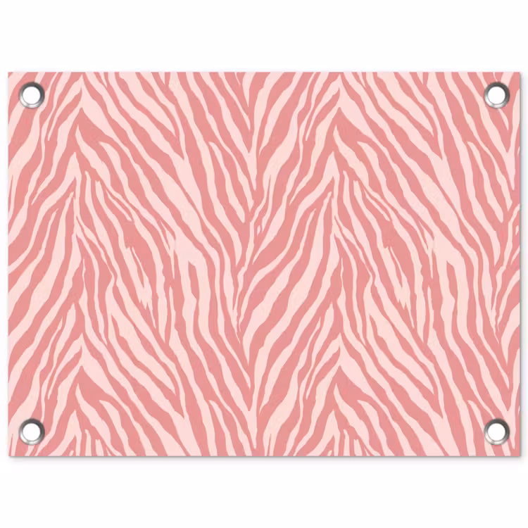 Zebra - Print - Roze tuinposter los doek klein 239 -3d