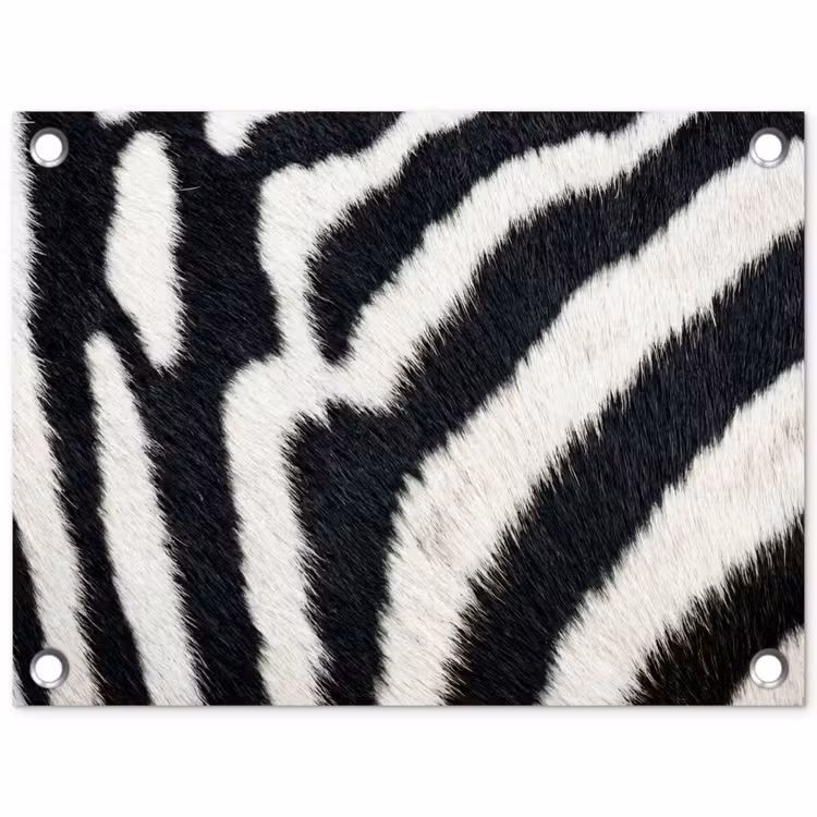 Zebra - Vacht - Klassiek - Zwart - Wit tuinposter los doek klein -3d