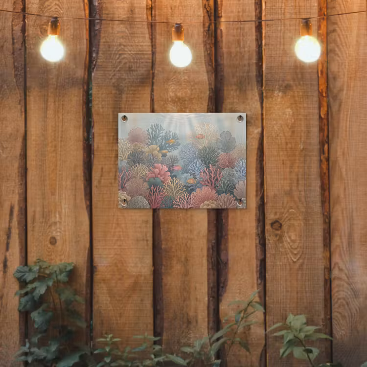 Zee - Koraal - Vis - Natuur - Kleurrijk tuinposter los doek klein -sfeer1