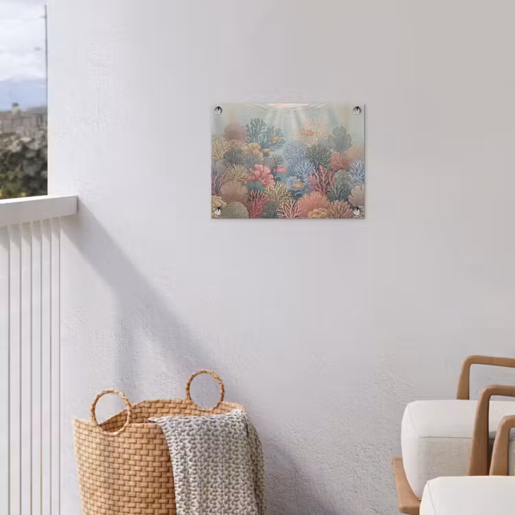 Zee - Koraal - Vis - Natuur - Kleurrijk tuinposter los doek klein -sfeer8