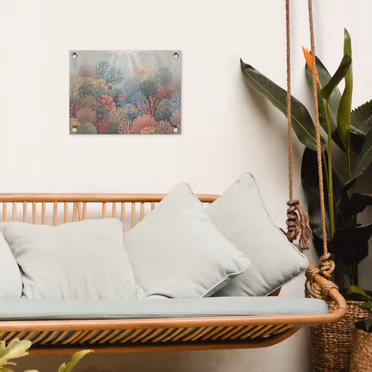 Zee - Koraal - Vis - Natuur - Kleurrijk tuinposter los doek klein -sfeer7