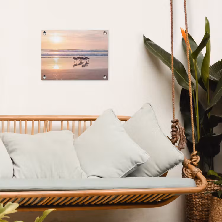 Zee - Vogels - Strand tuinposter los doek klein -sfeer7