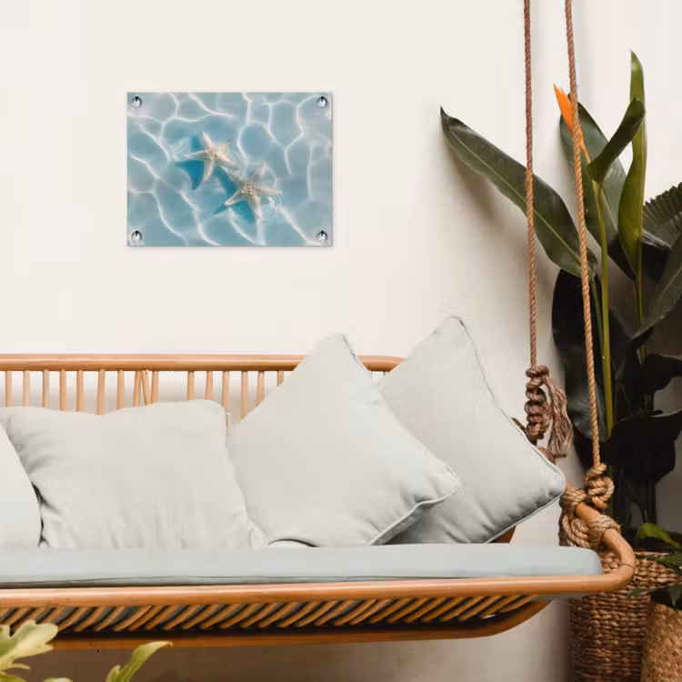 Zeesterren - Golvend water - Rustgevend tuinposter los doek klein -sfeer7