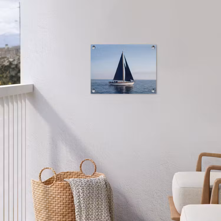 Zeilboot - Zee - Blauw tuinposter los doek klein -sfeer8