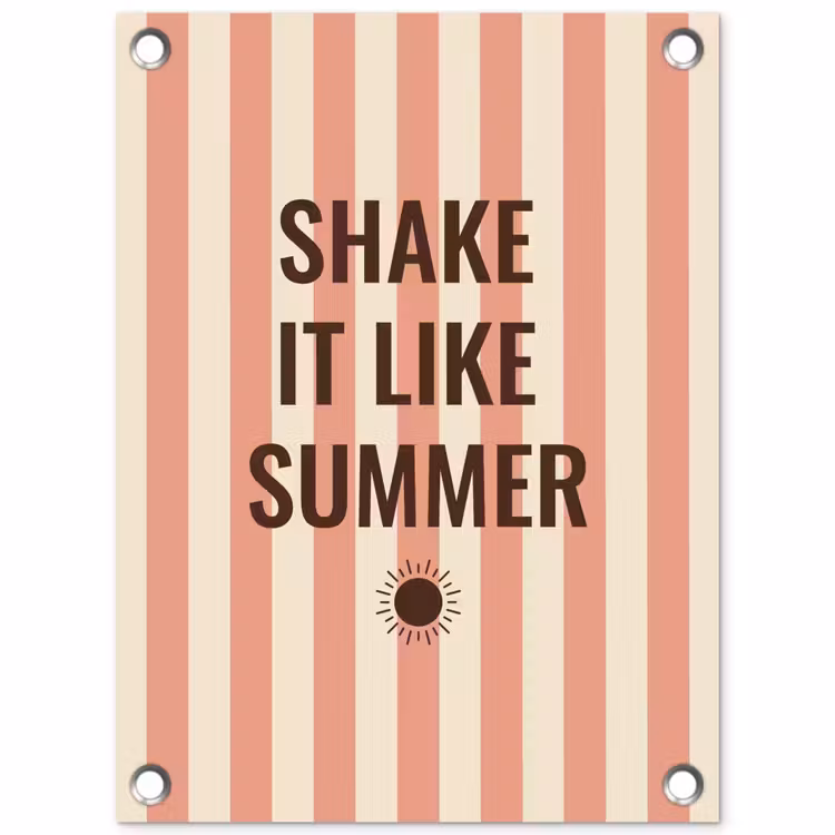 Zomer - Quote - Strepen tuinposter los doek klein -3d