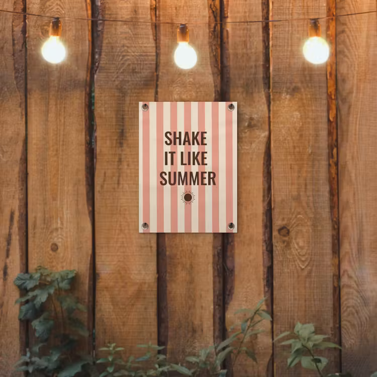 Zomer - Quote - Strepen tuinposter los doek klein -sfeer1