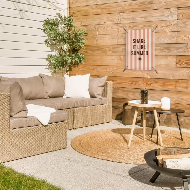 Zomer - Quote - Strepen tuinposter los doek klein -sfeer4