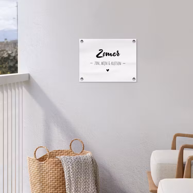 Zomer, zon, wijn & kletsen - Quotes - Tekst - Wijn - Zomer tuinposter los doek klein -sfeer8