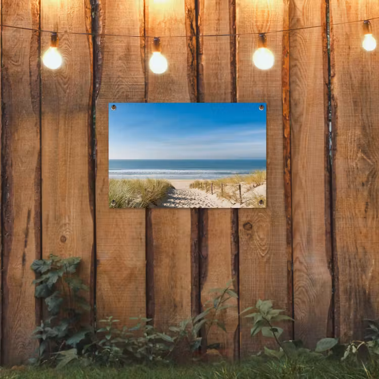 Zomerse Stranddag tuinposter los doek klein -sfeer1