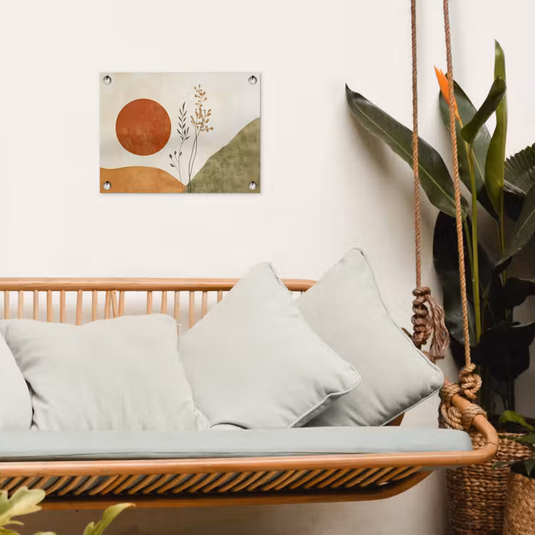 Zon - Abstract - Takken - Oranje tuinposter los doek klein -sfeer7