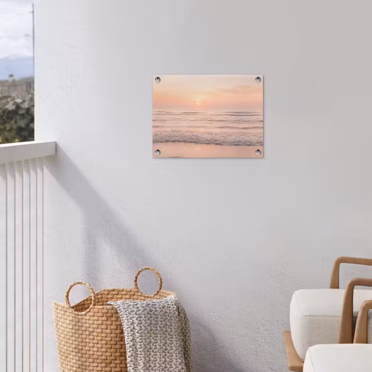Zon - Strand - Roze tuinposter los doek klein -sfeer8