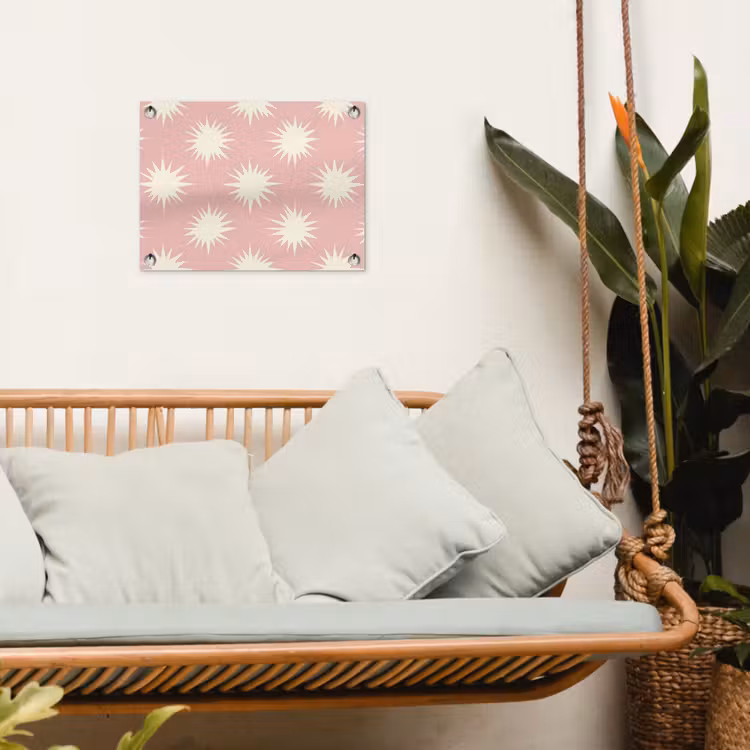 Zonnen - Patroon - Roze tuinposter los doek klein 239 -sfeer7