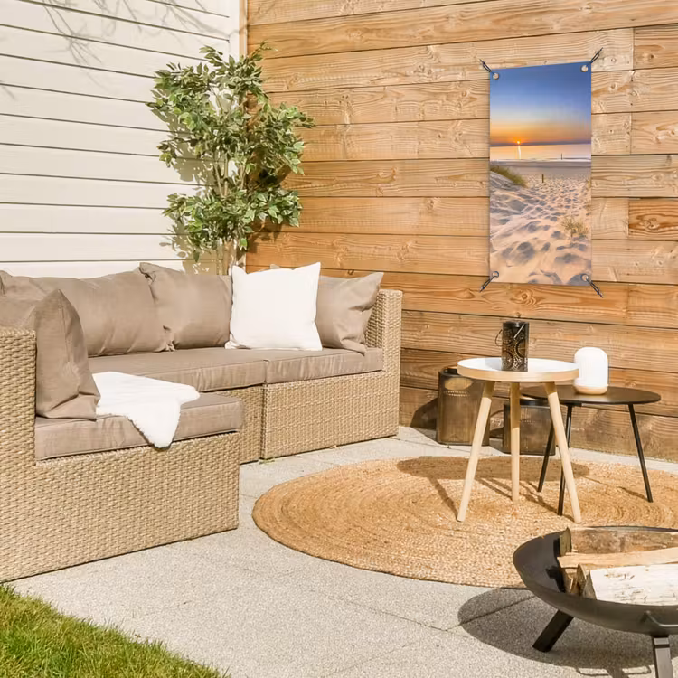 Zonsondergang aan Zee tuinposter los doek klein -sfeer4