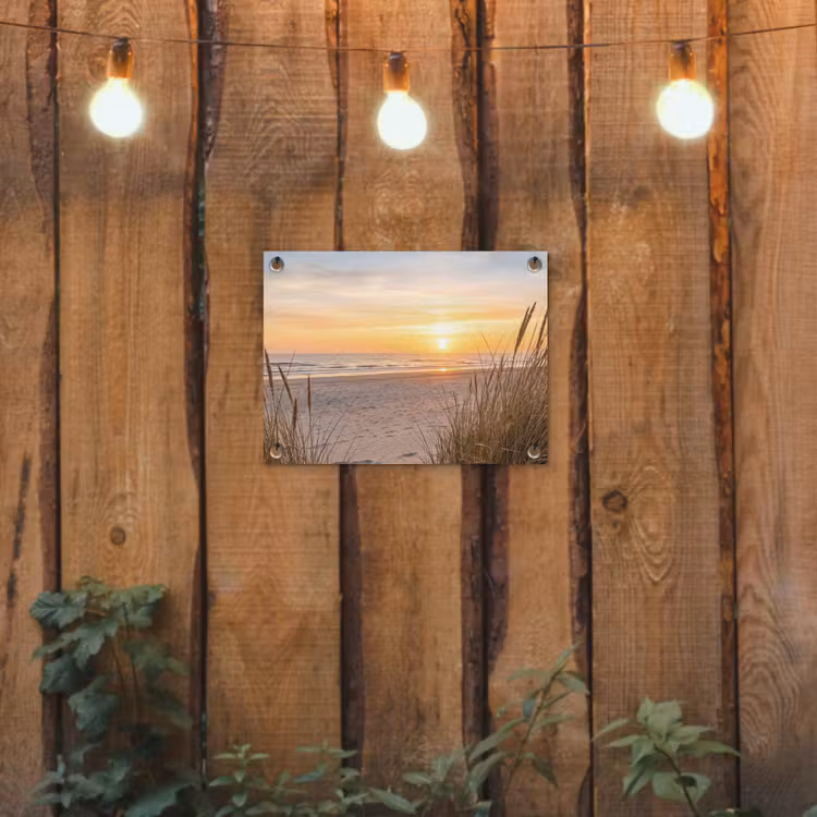 Zonsondergang - Duinen - Zee tuinposter los doek klein -sfeer1