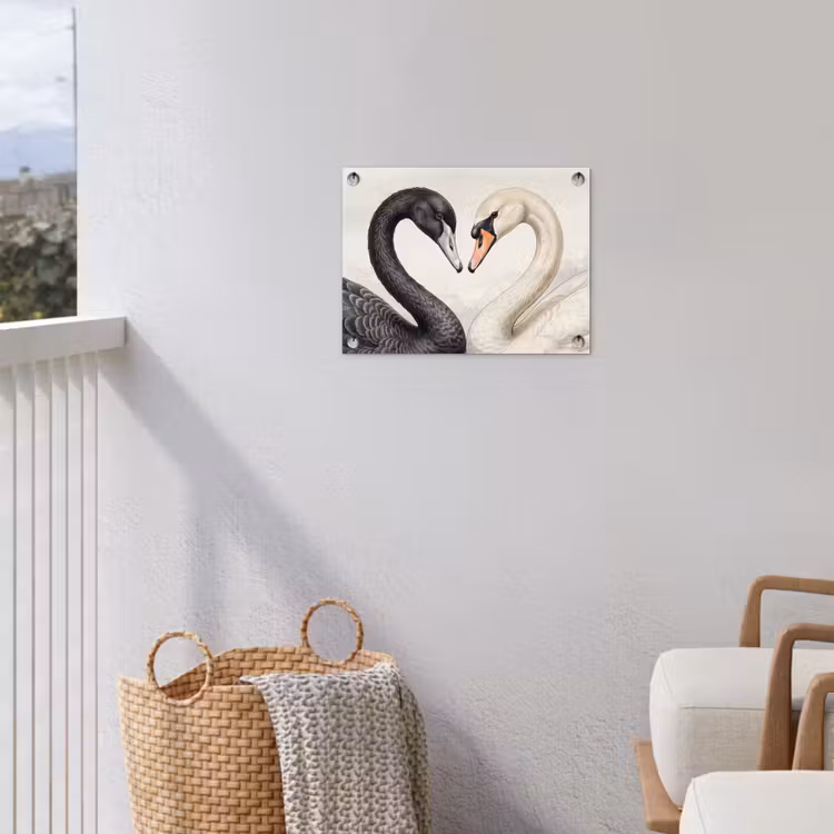 Zwanen - Hartvorm - Dieren tuinposter los doek klein -sfeer8