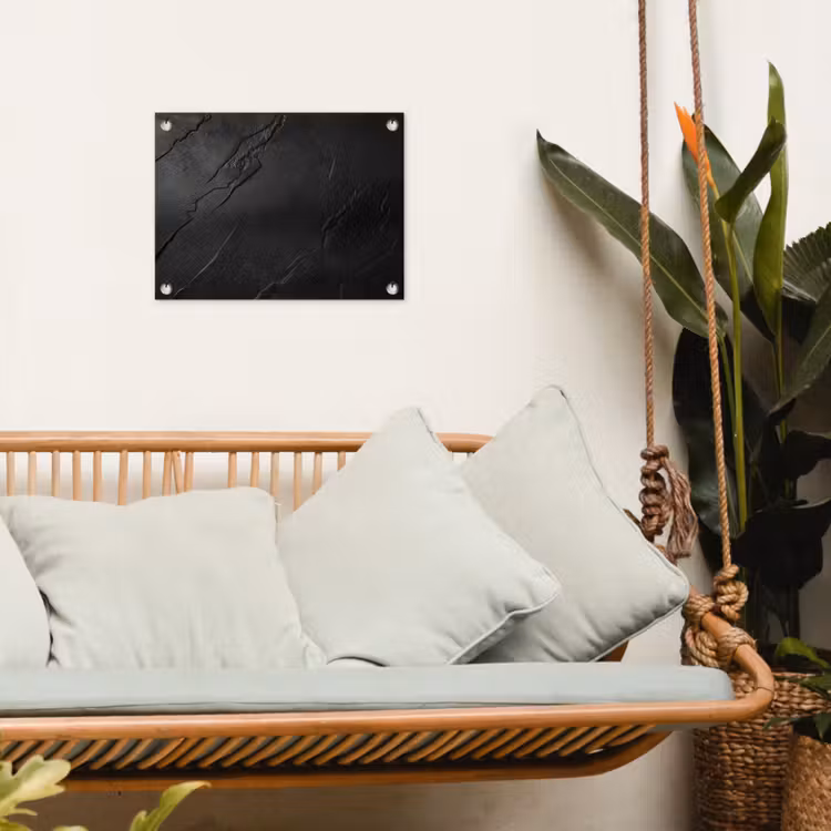 Zwart - Steen - Beton tuinposter los doek klein -sfeer7