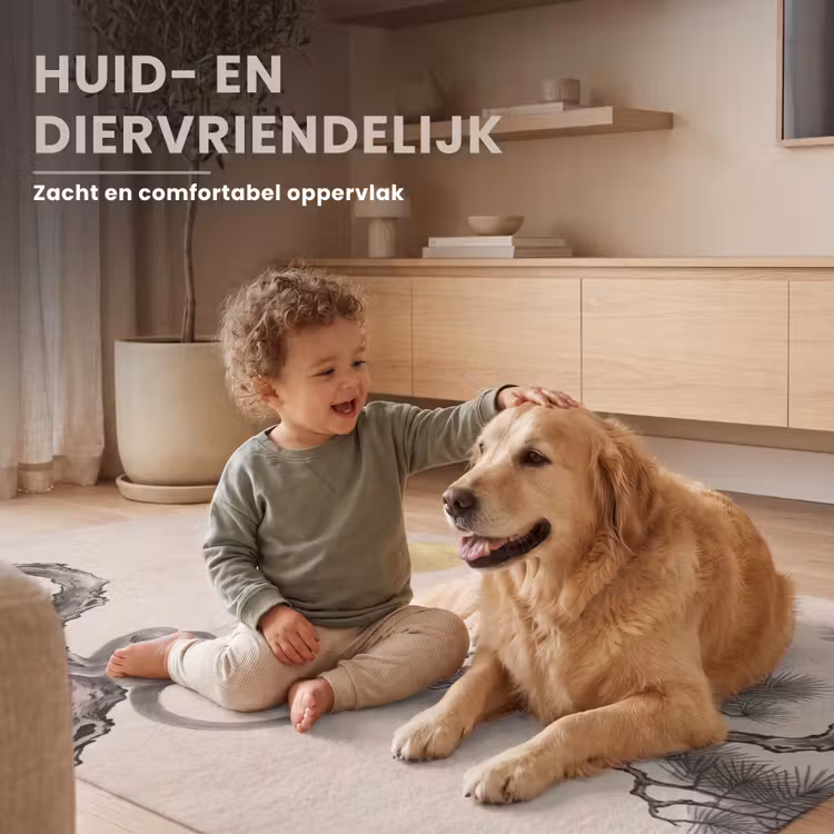 Aap - Maan - Goud Vloerkleed Rechthoek klein -uniquesellingpoint_zacht_NL