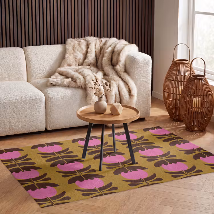 Abstract - Bloemen - Roze Vloerkleed Rechthoek klein 1091 -atmosphere_sfeer2_global
