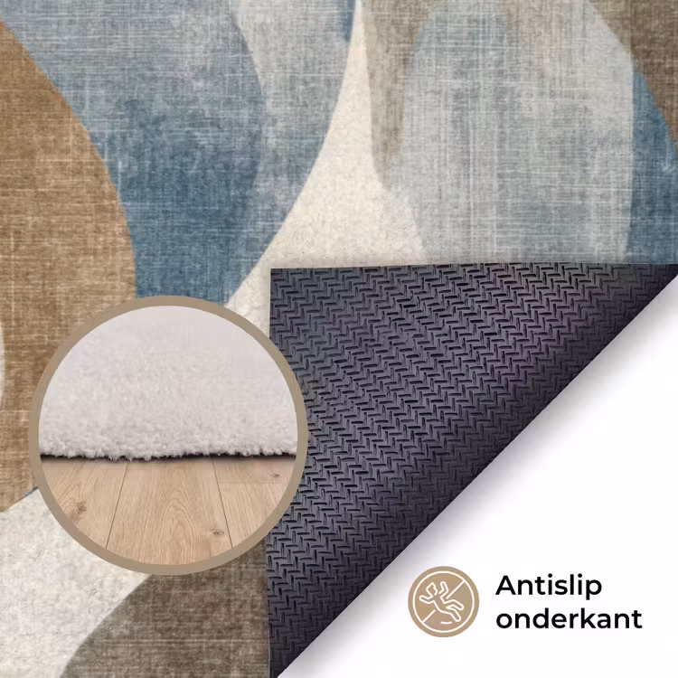 Abstract - Golven - Kleurrijk Vloerkleed Rechthoek klein 1091 -uniquesellingpoint_antislip_NL