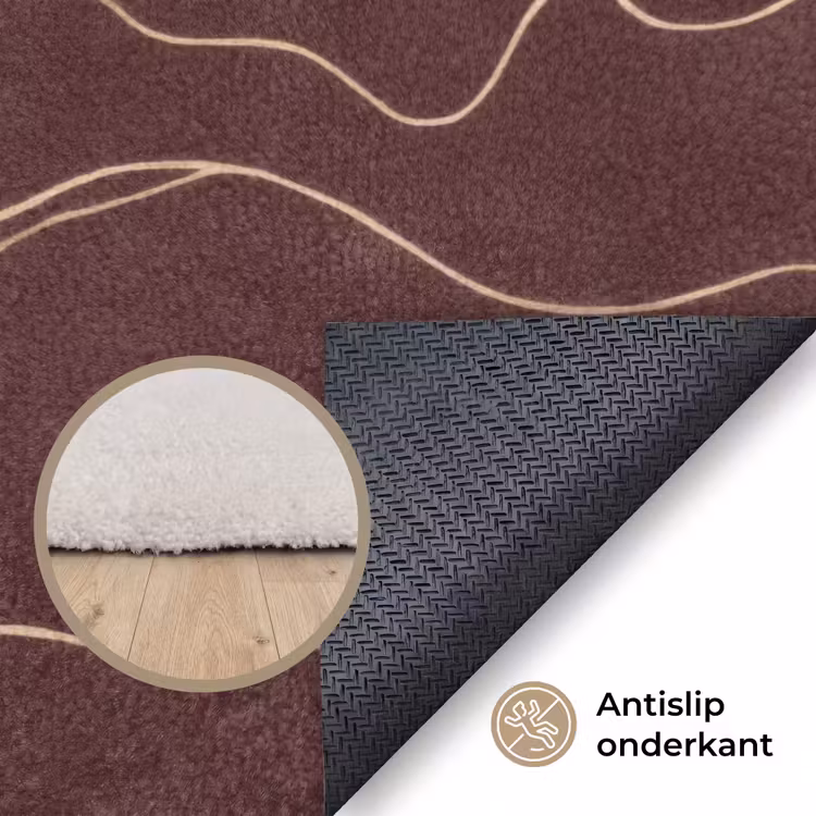 Abstract - Modern - Bruin Vloerkleed Rechthoek klein 1091 -uniquesellingpoint_antislip_NL_DE