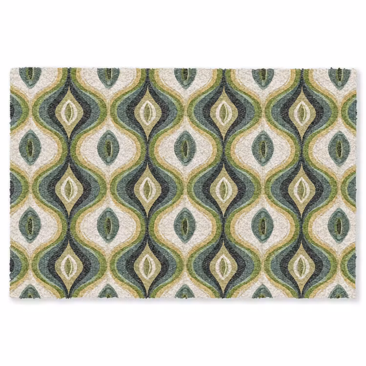 Abstract - Ritmisch - Groen Vloerkleed Rechthoek klein 1091 -3d
