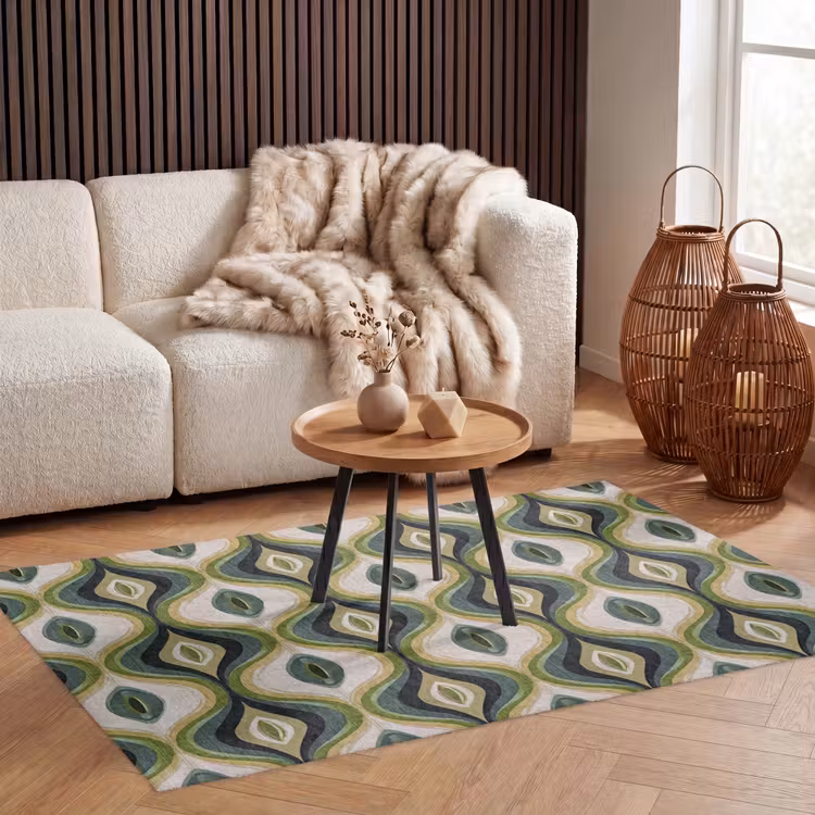 Abstract - Ritmisch - Groen Vloerkleed Rechthoek klein 1091 -atmosphere_sfeer2_global