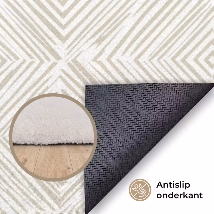 Abstract - Ruiten - Beige Vloerkleed Rechthoek klein 1091 -uniquesellingpoint_antislip_NL