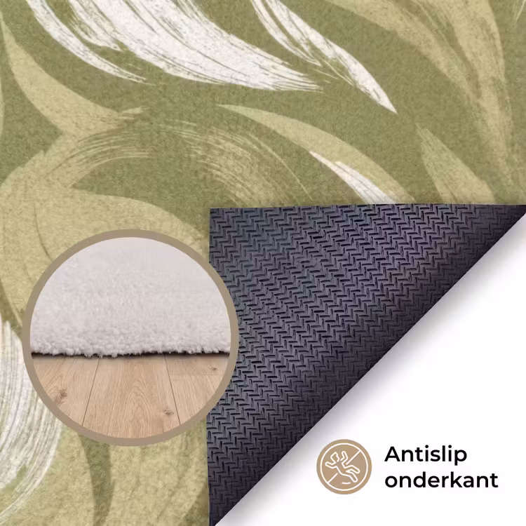 Abstract - Textuur - Groen Vloerkleed Rechthoek klein 1091 -uniquesellingpoint_antislip_NL_DE