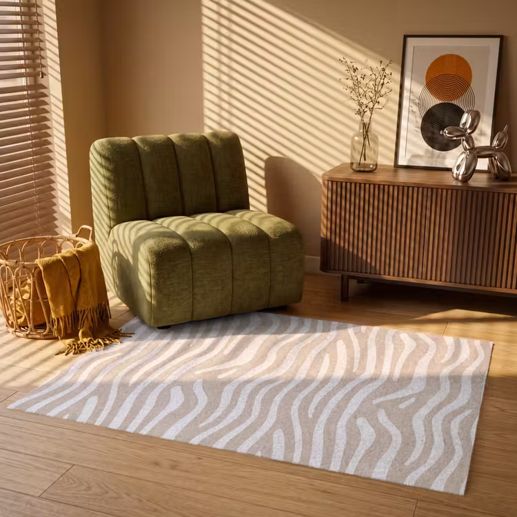 Abstract - Zebra - Beige Vloerkleed Rechthoek klein 1091 -atmosphere_sfeer1_global