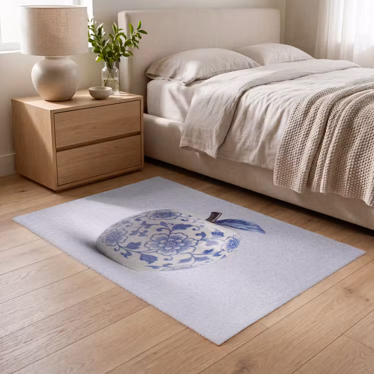 Appel - Blauw - Klassiek Vloerkleed Rechthoek klein -atmosphere_sfeer3_global