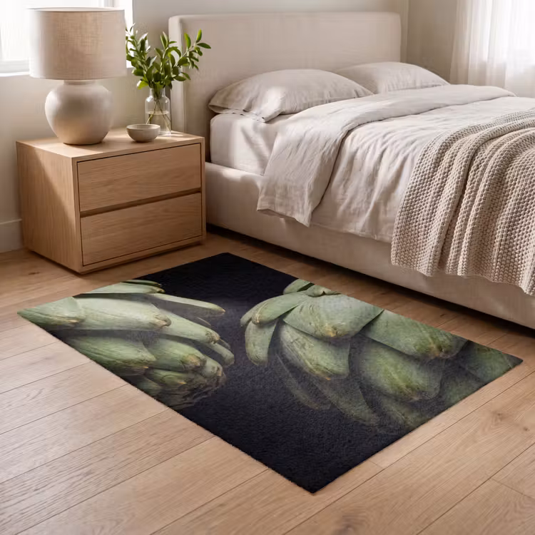 Vloerkleed - Artisjok - Groen - Eten - Artisjok - Groen - Eten Vloerkleed Rechthoek klein