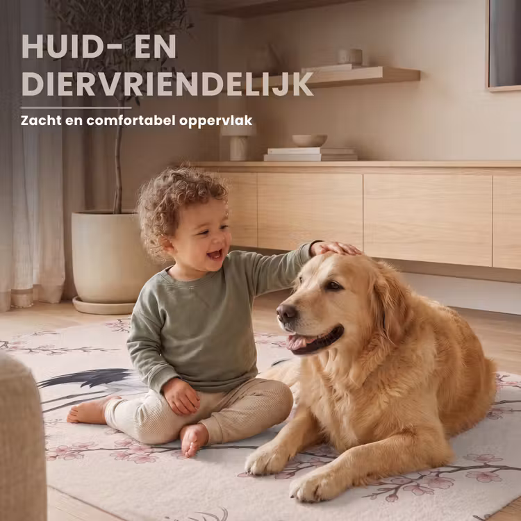 Aziatisch - Kraanvogel - Beige Vloerkleed Rechthoek klein -uniquesellingpoint_zacht_NL