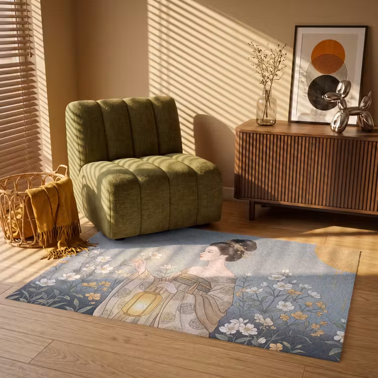 Aziatisch - Vrouw - Kimono Vloerkleed Rechthoek klein -atmosphere_sfeer1_global