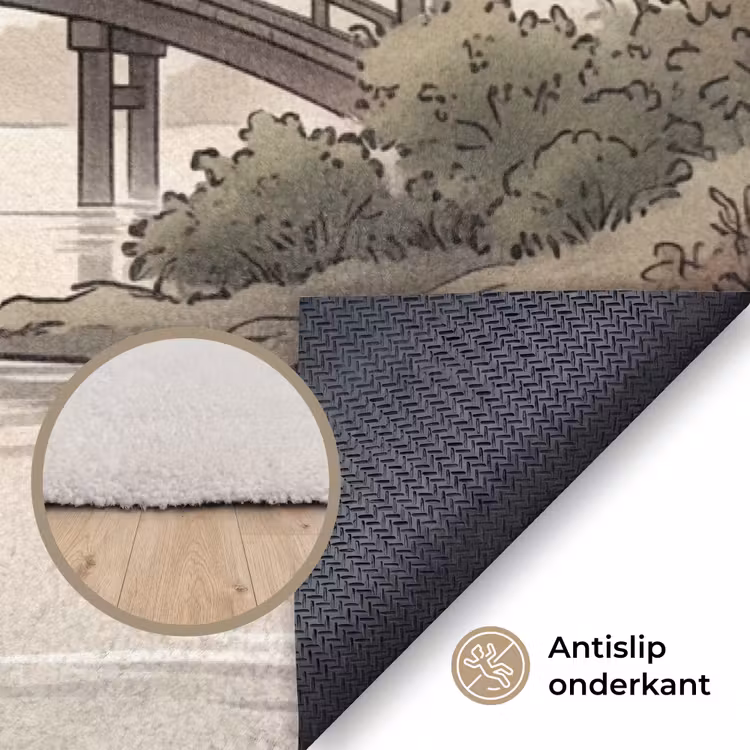 Azië - Landschap - Kleurrijk Vloerkleed Rechthoek klein -uniquesellingpoint_antislip_NL_DE