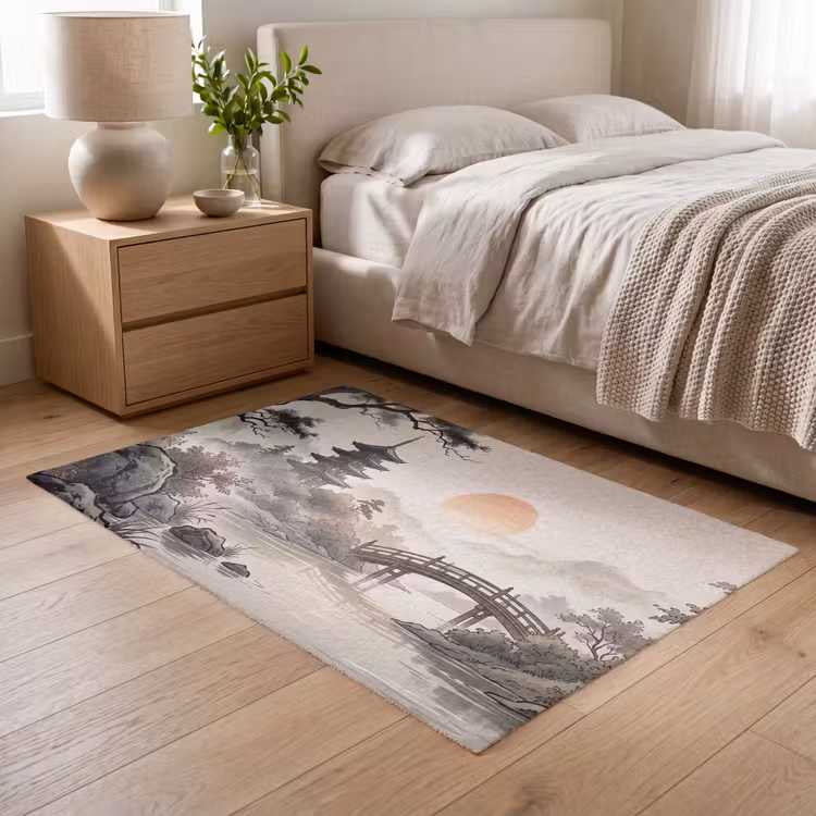 Azië - Landschap - Kleurrijk Vloerkleed Rechthoek klein -atmosphere_sfeer3_global